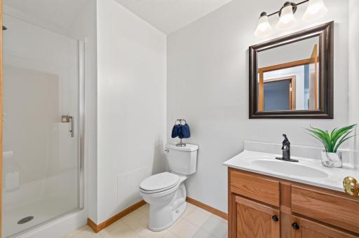 3/4 bath on the upper level to serve guests
