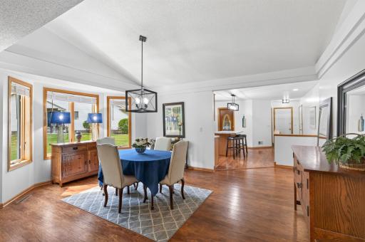 Informal dining is placed perfectly for entertaining and ease