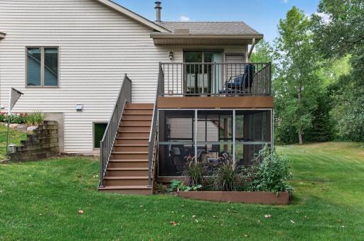Maintenance free decking walks out to your private backyard