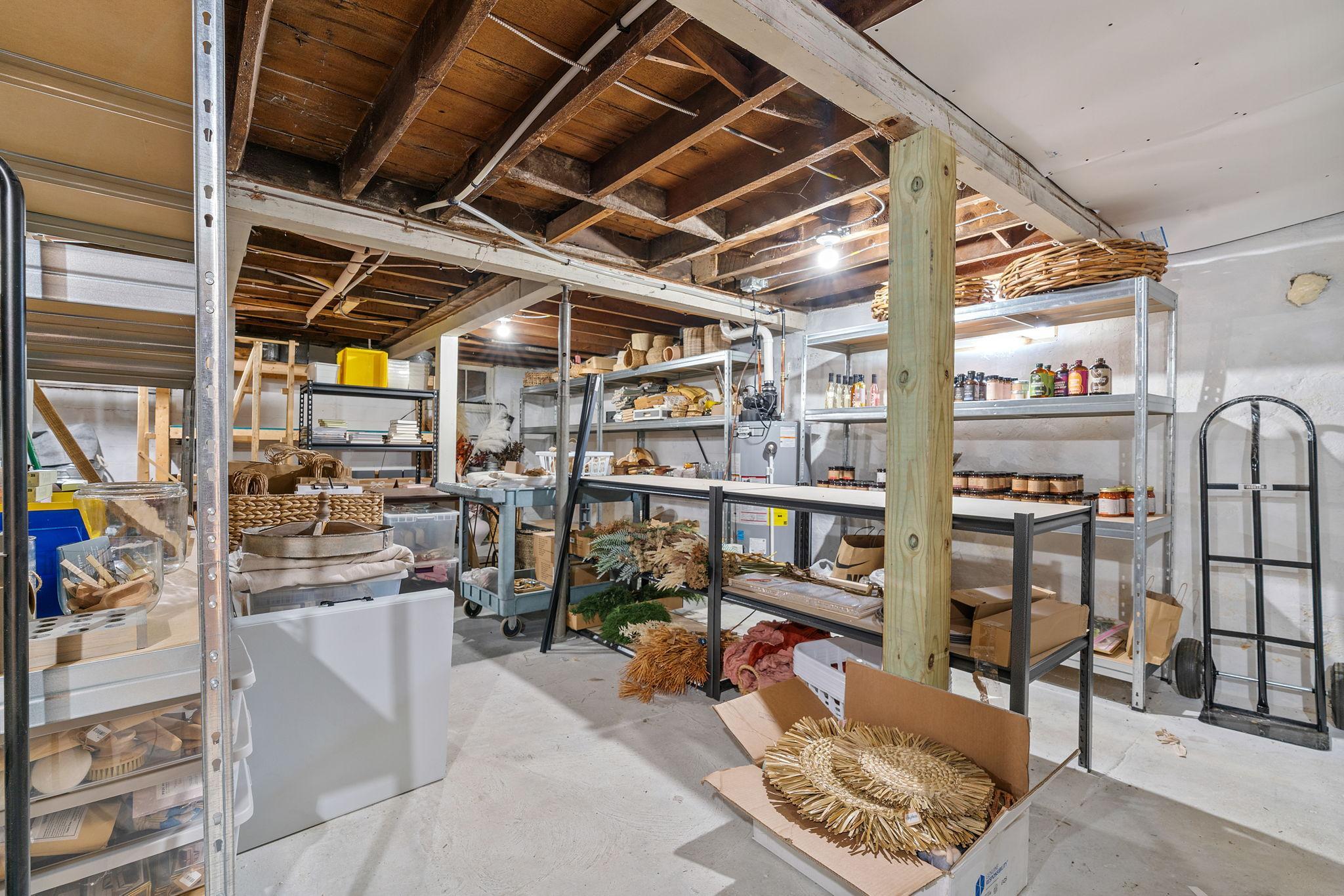 Approximately 600 sf of basement storage