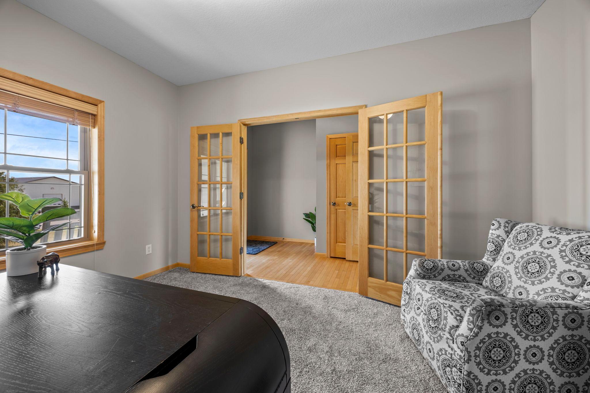 Gorgeous French doors for a quieter setting!