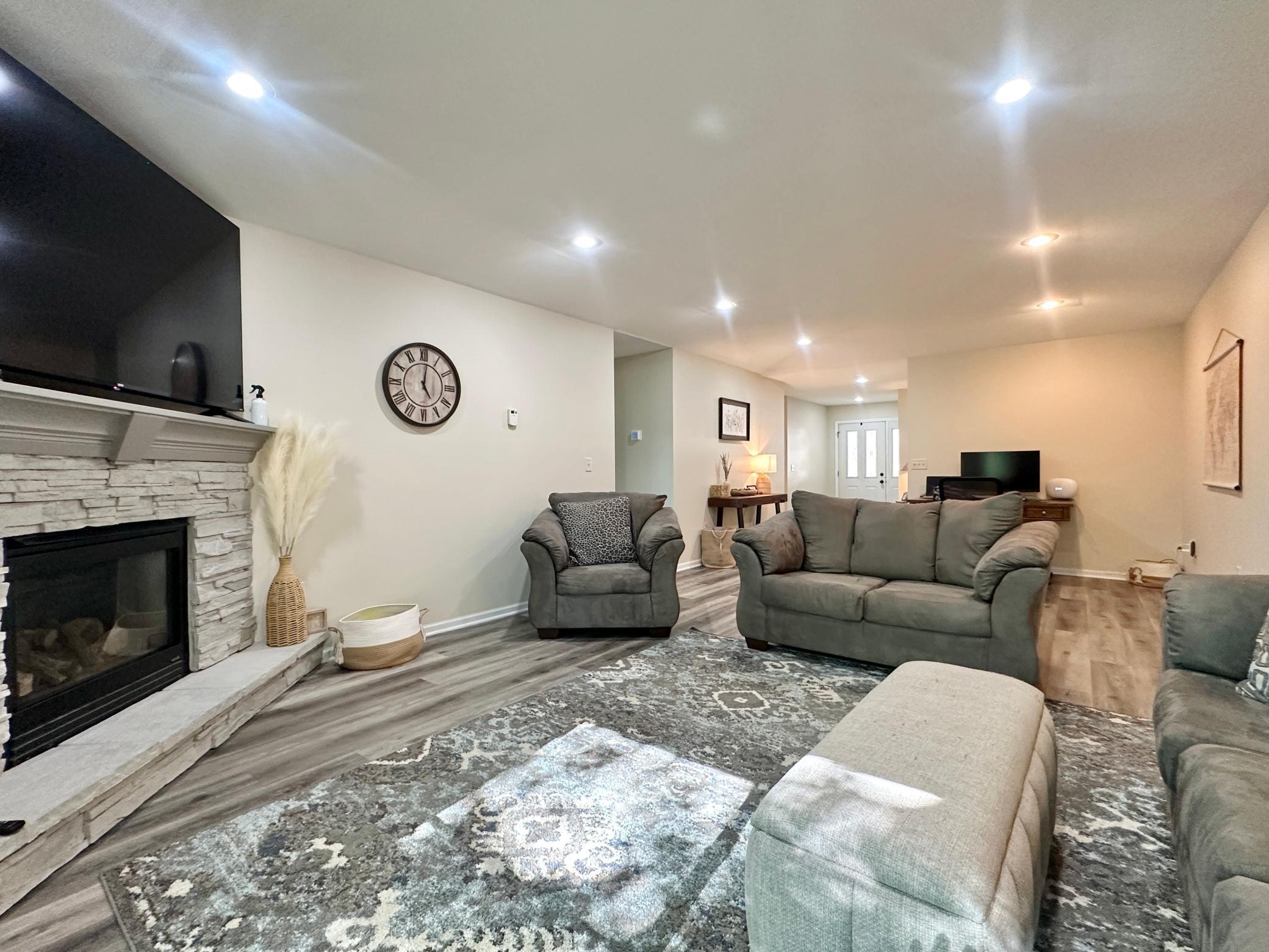 An over view of the main living space in this home.