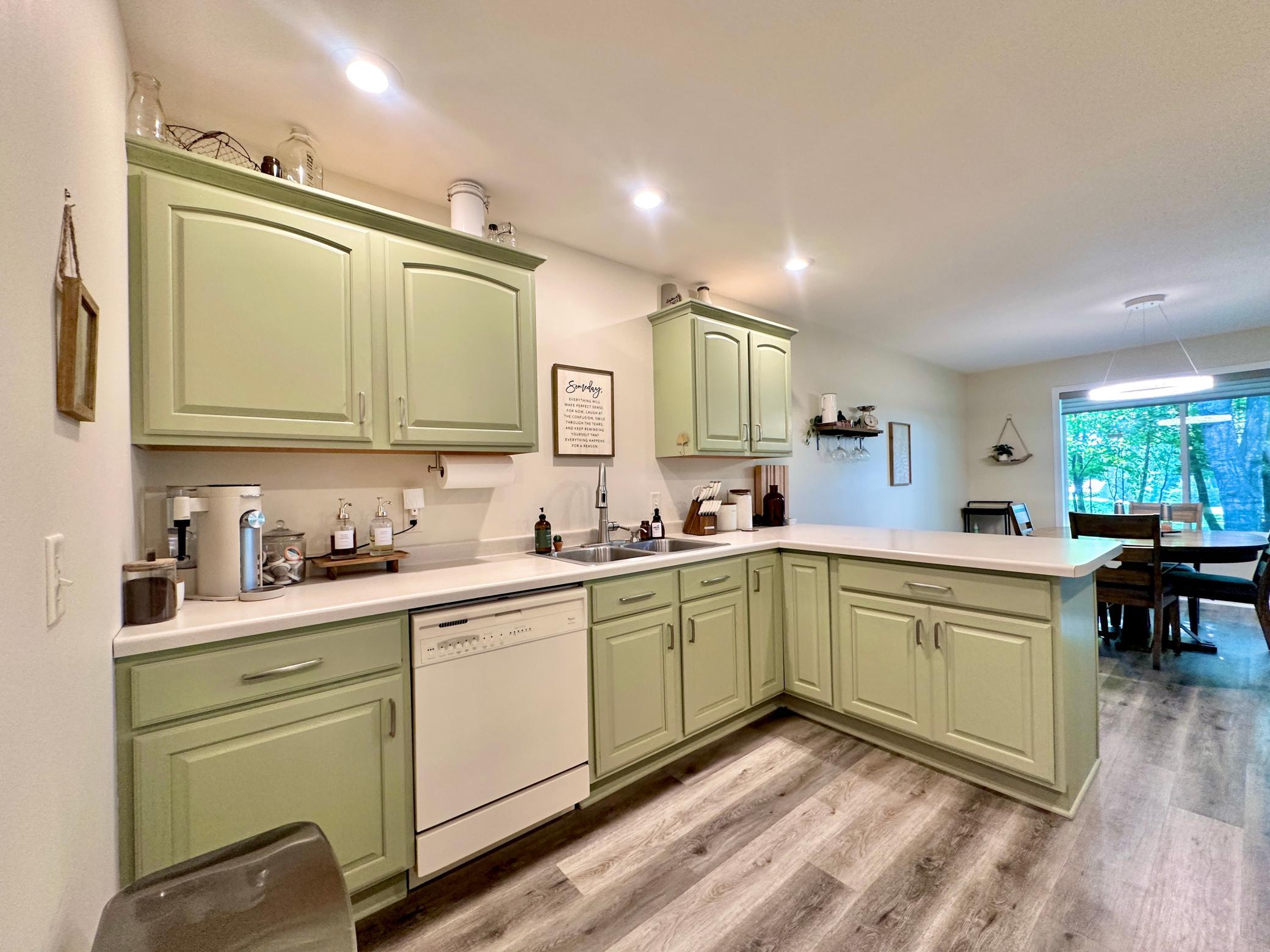 You will like the space of this kitchen, room for multiple cooks.