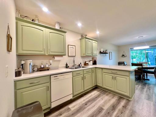You will like the space of this kitchen, room for multiple cooks.
