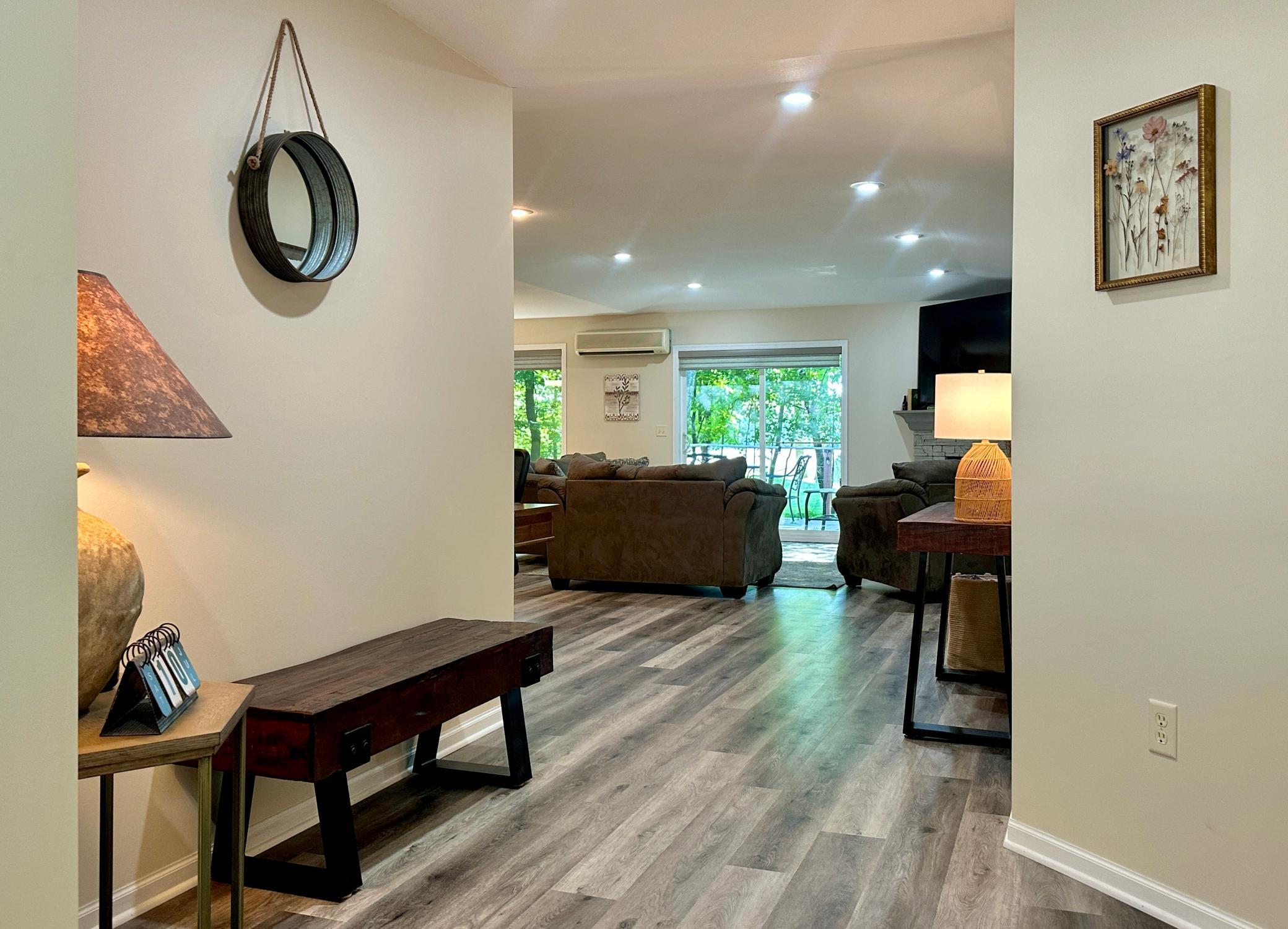 A reverse look on into the living room from the entry.