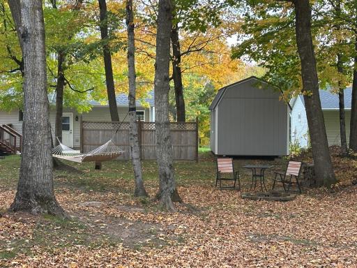 The backyard is great for relaxing, In the hammock or around the firepit.
