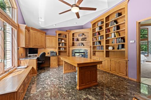 Marble floor library or office