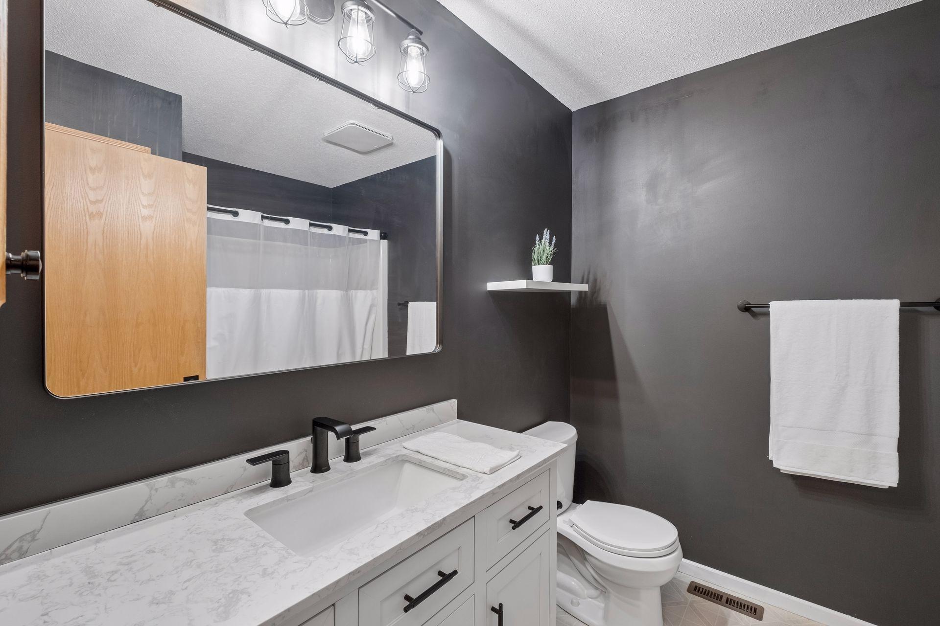 Updated upper level full bath