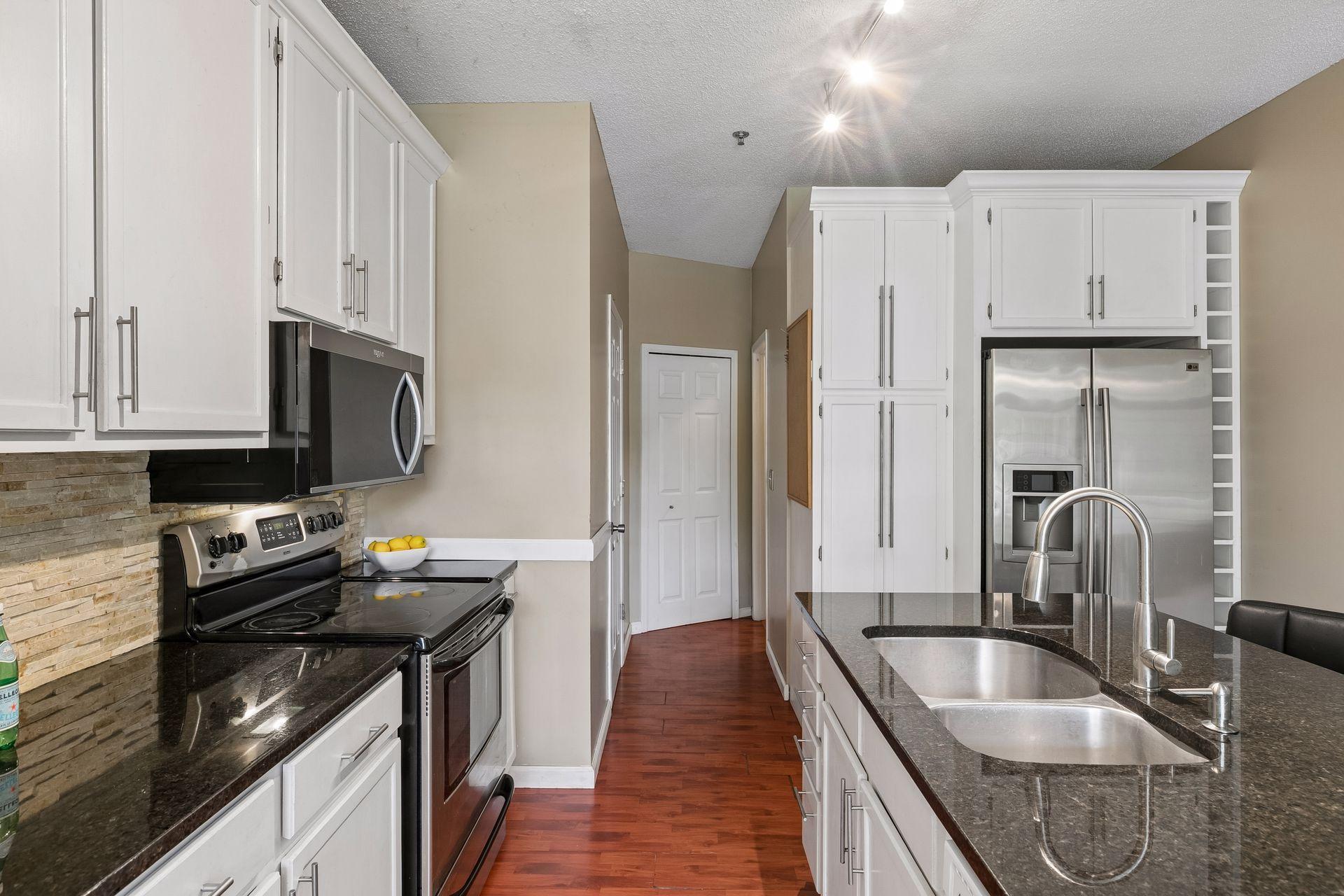 Nice stainless steel appliances.