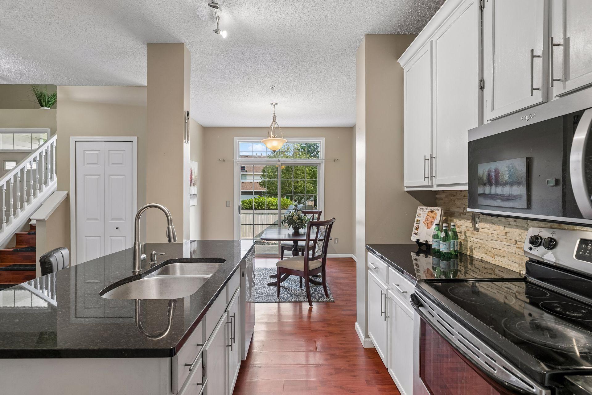There's plenty of counter space for meal prep..