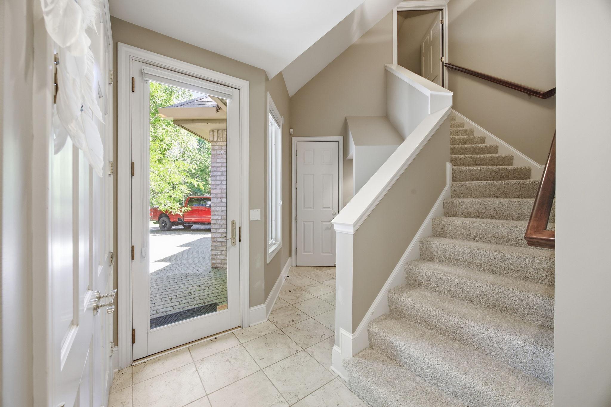 Stairwell to the bonus room above the garage