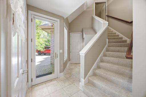 Stairwell to the bonus room above the garage