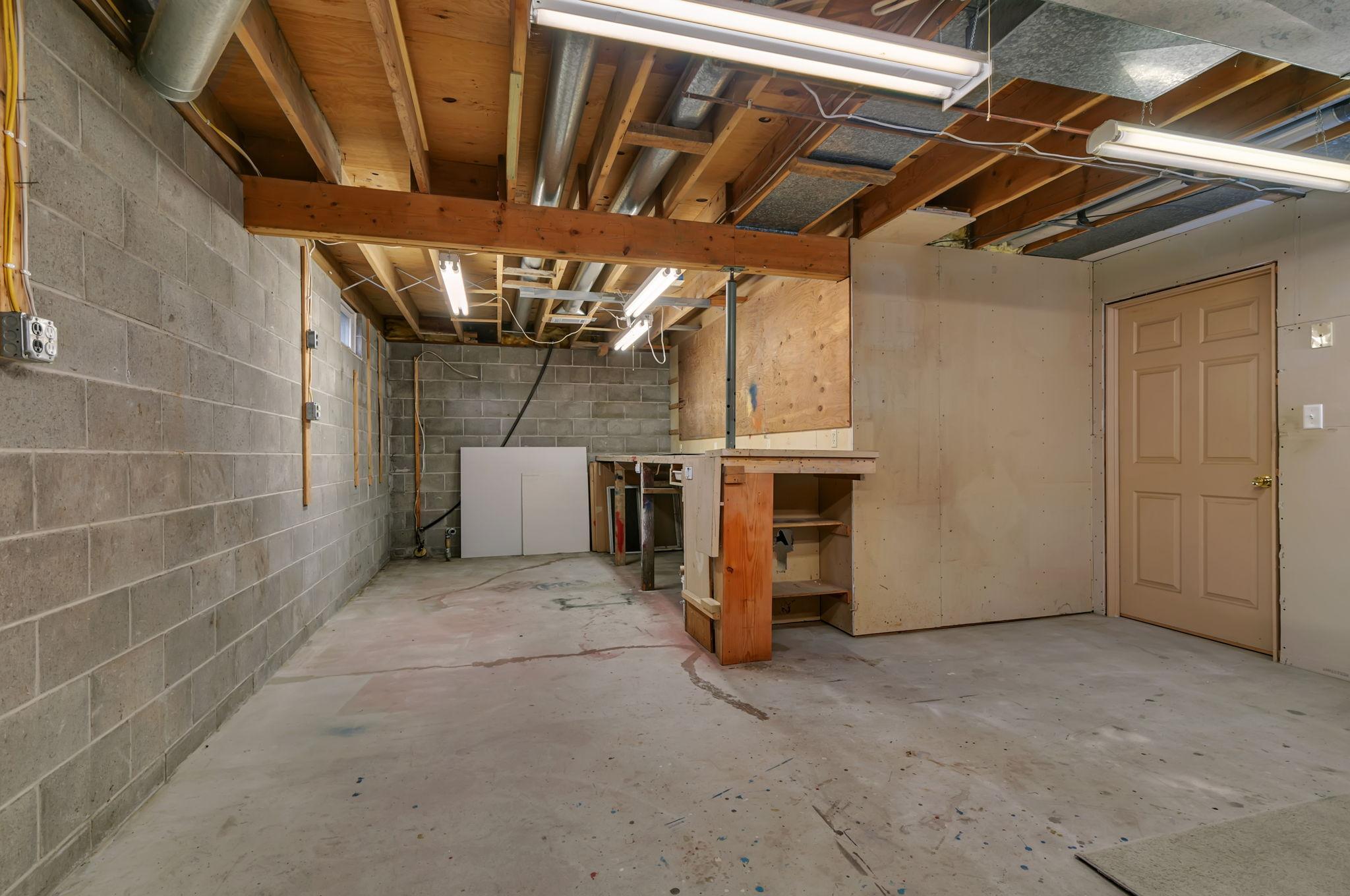 Large Lower Level Work Shop