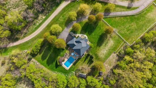 Overhead view of the property