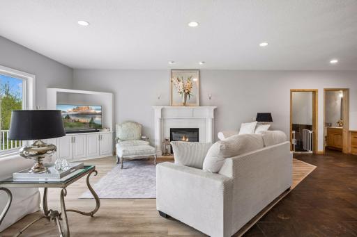 Living room with cozy gas fireplace
