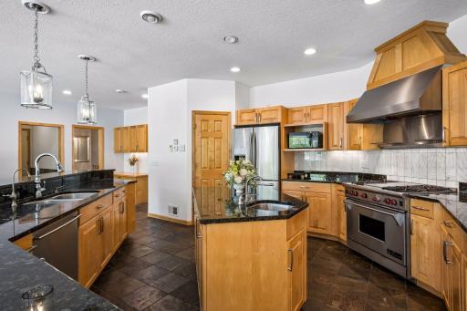 Spacious Chef's kitchen highlighted by two islands