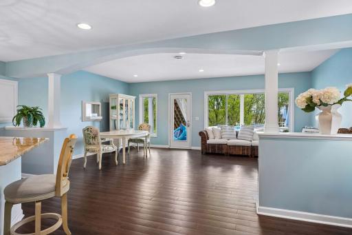 Discover the spacious rec room with extra dining space