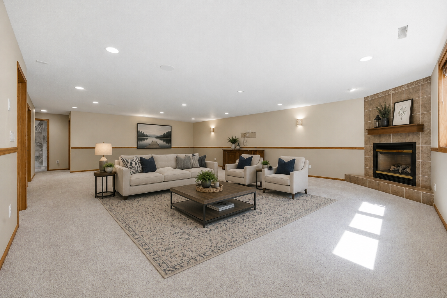 Virtually Staged Family Room