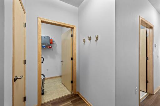 Hallway with additional closet storage