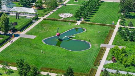 Aerial view of the Minneapolis Sculpture Garden