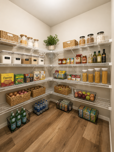 Virtually Staged Walk-In Pantry