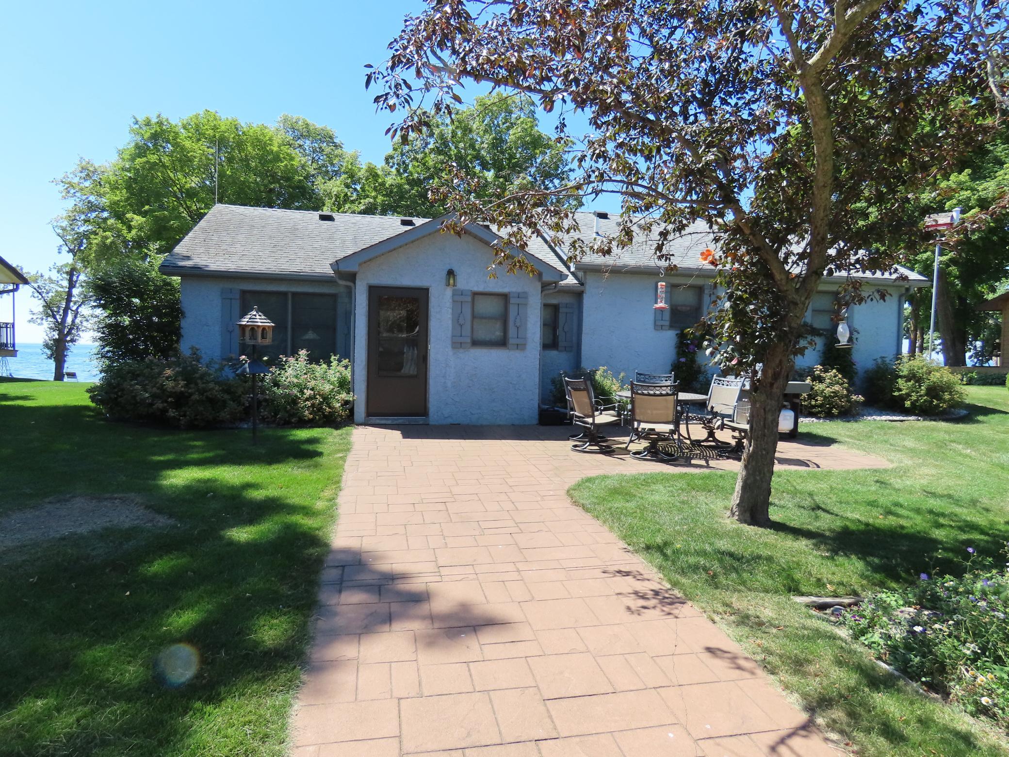 Stamped concrete walkway to the home and to the garage