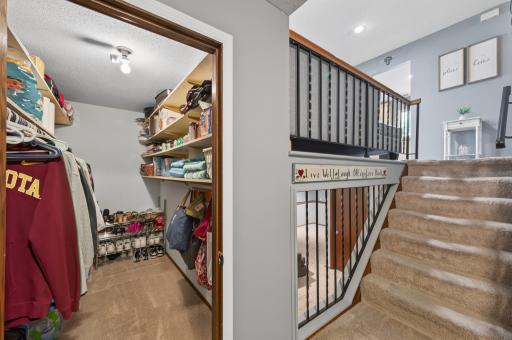 Large entry coat closet adds everyday convenience and extra storage space.