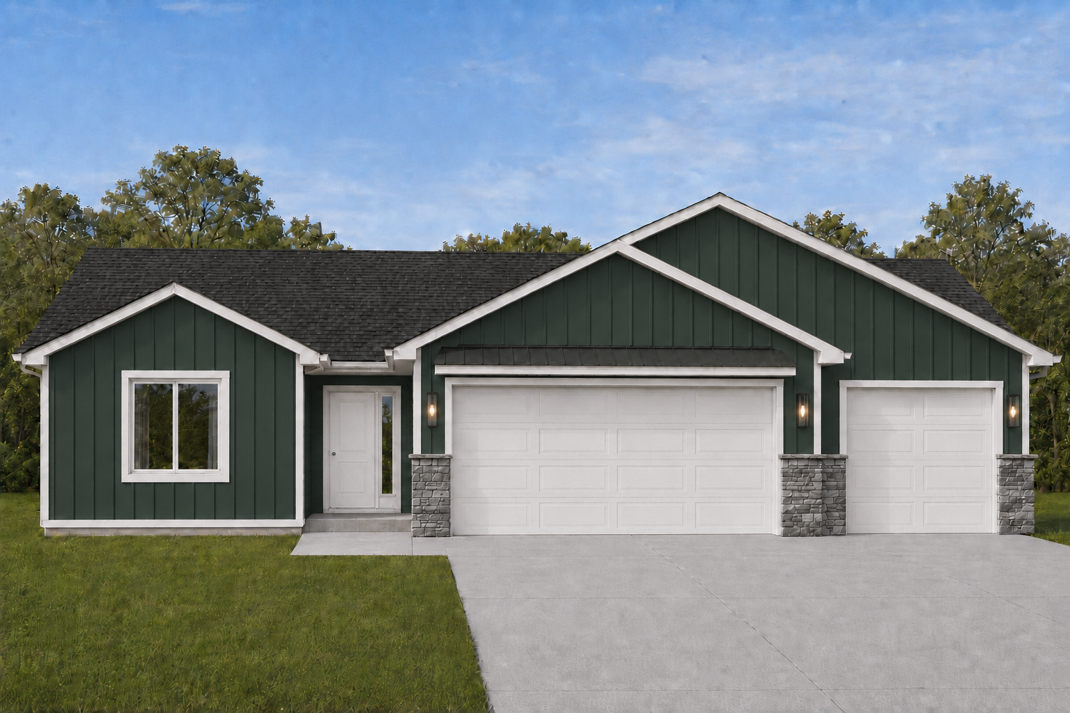 *AI-generated exterior rendering* This image is intended to provide a conceptual representation of the home. Not exact floor plan layout due to AI-generation.