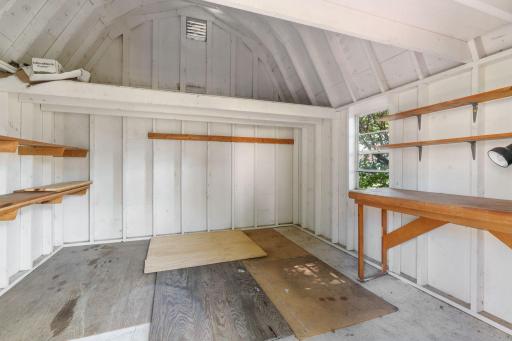 Large shed and backyard