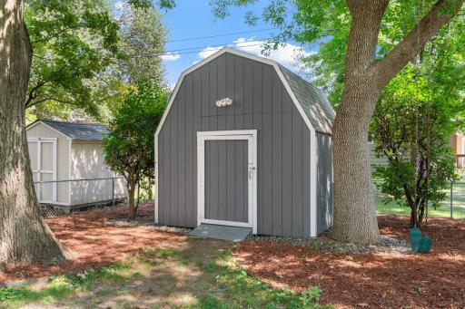Large shed in backyard
