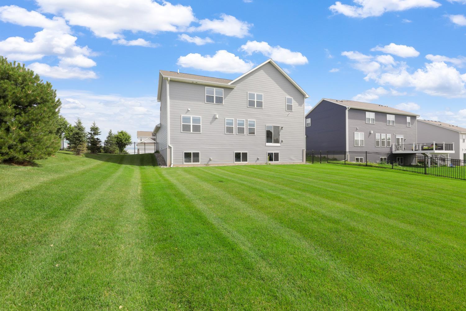 Flat expansive yard