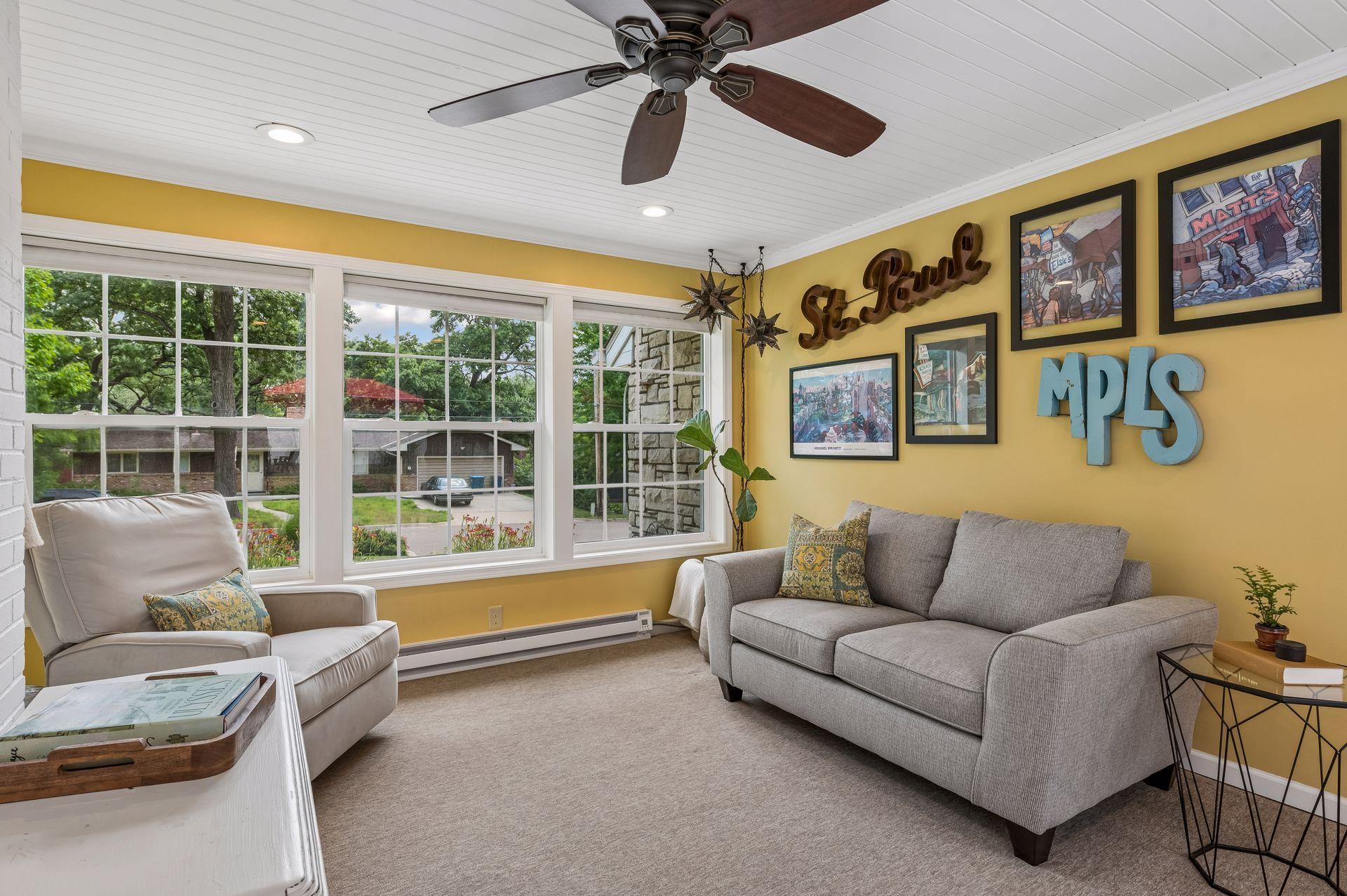 The sunroom/breezeway that has been finished for year round use