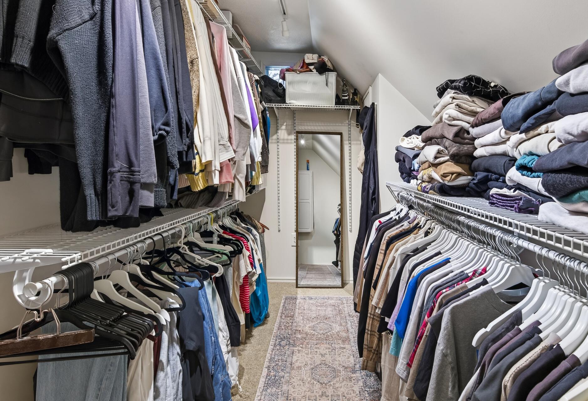 Primary suite 14 ft long walk-in closet!