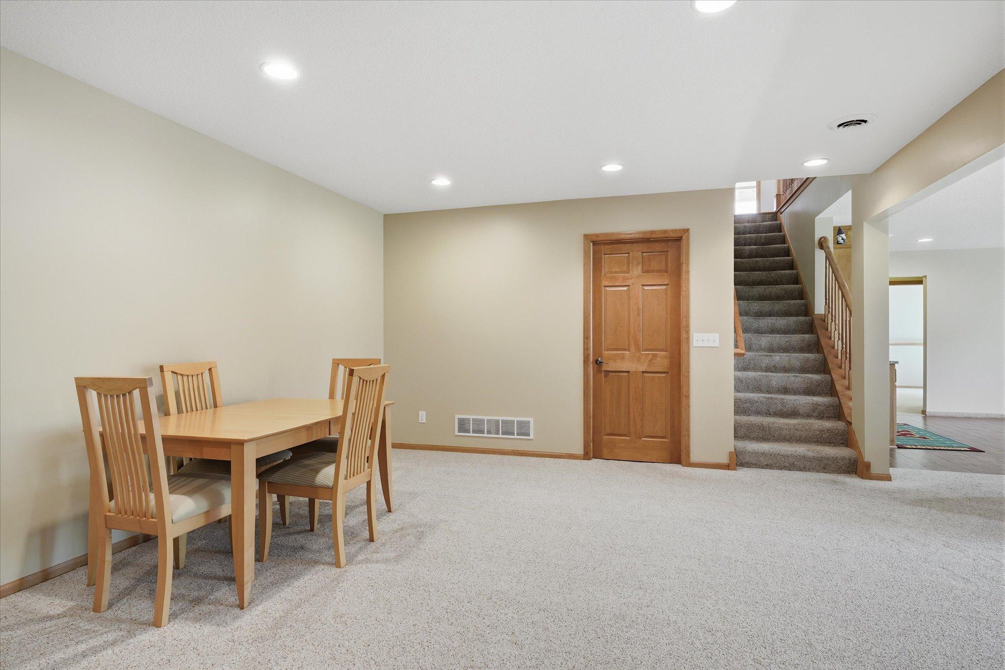 Recessed lighting and an open layout make this versatile area ideal for entertaining, activities, or creating the flex space you've always wanted.