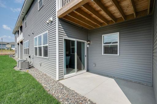 Covered patio. Model photo. Options and colors will vary.