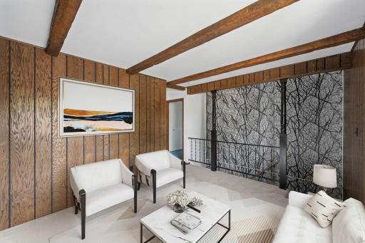 Upper level Family Room Virtually staged.