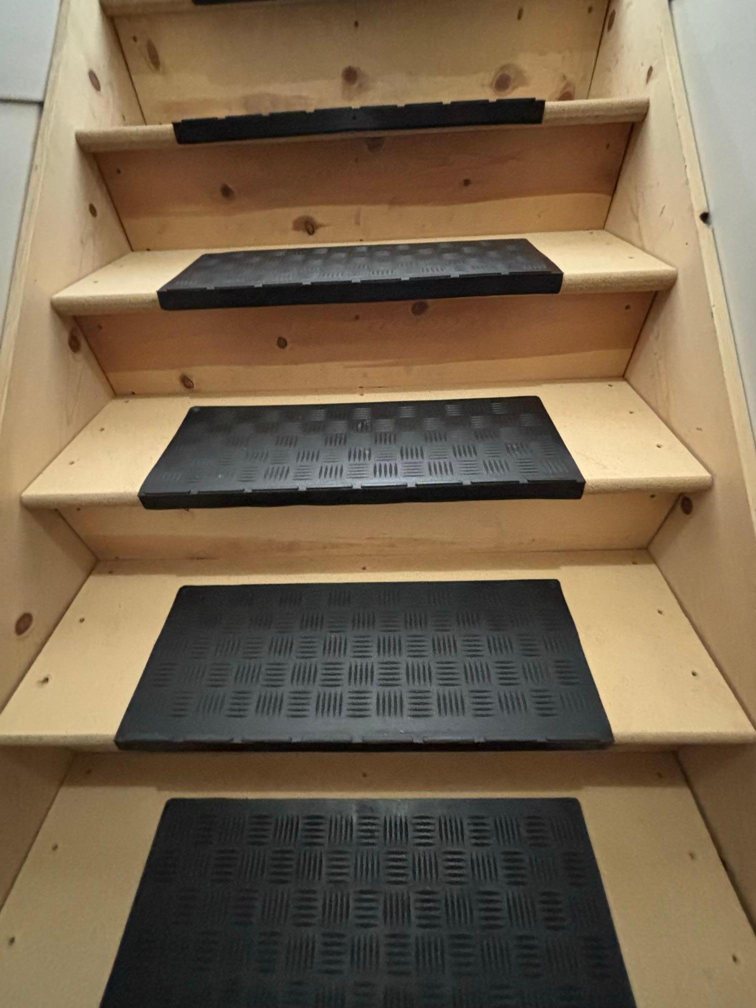 Treaded stairs to basement