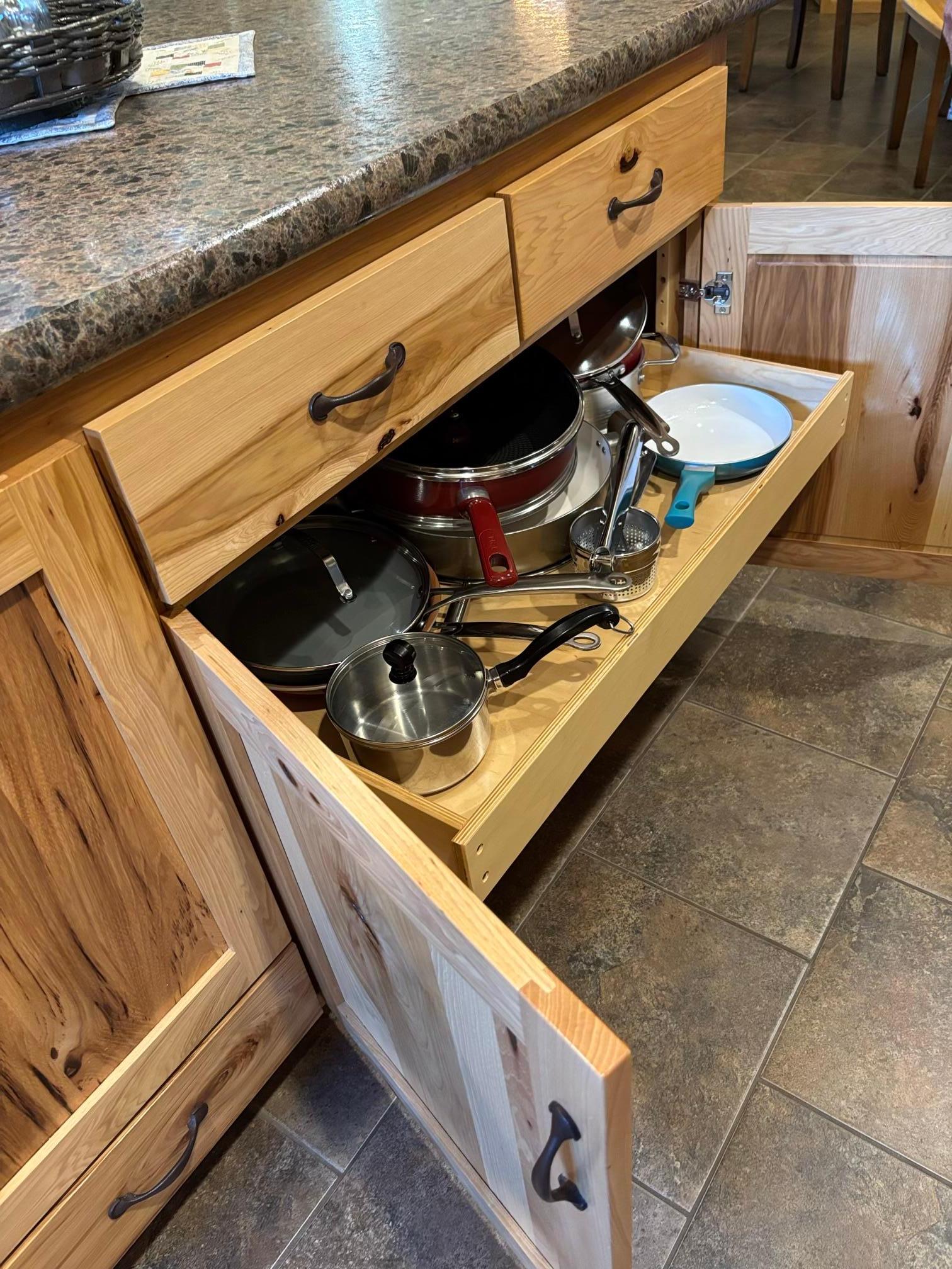 There are several pullout drawers