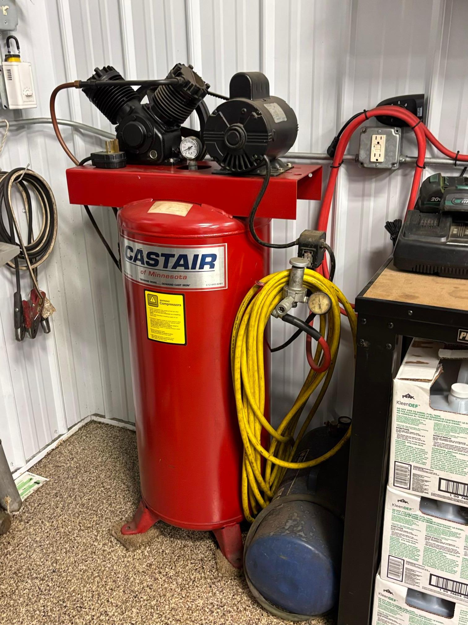 Air compressor stays with the property