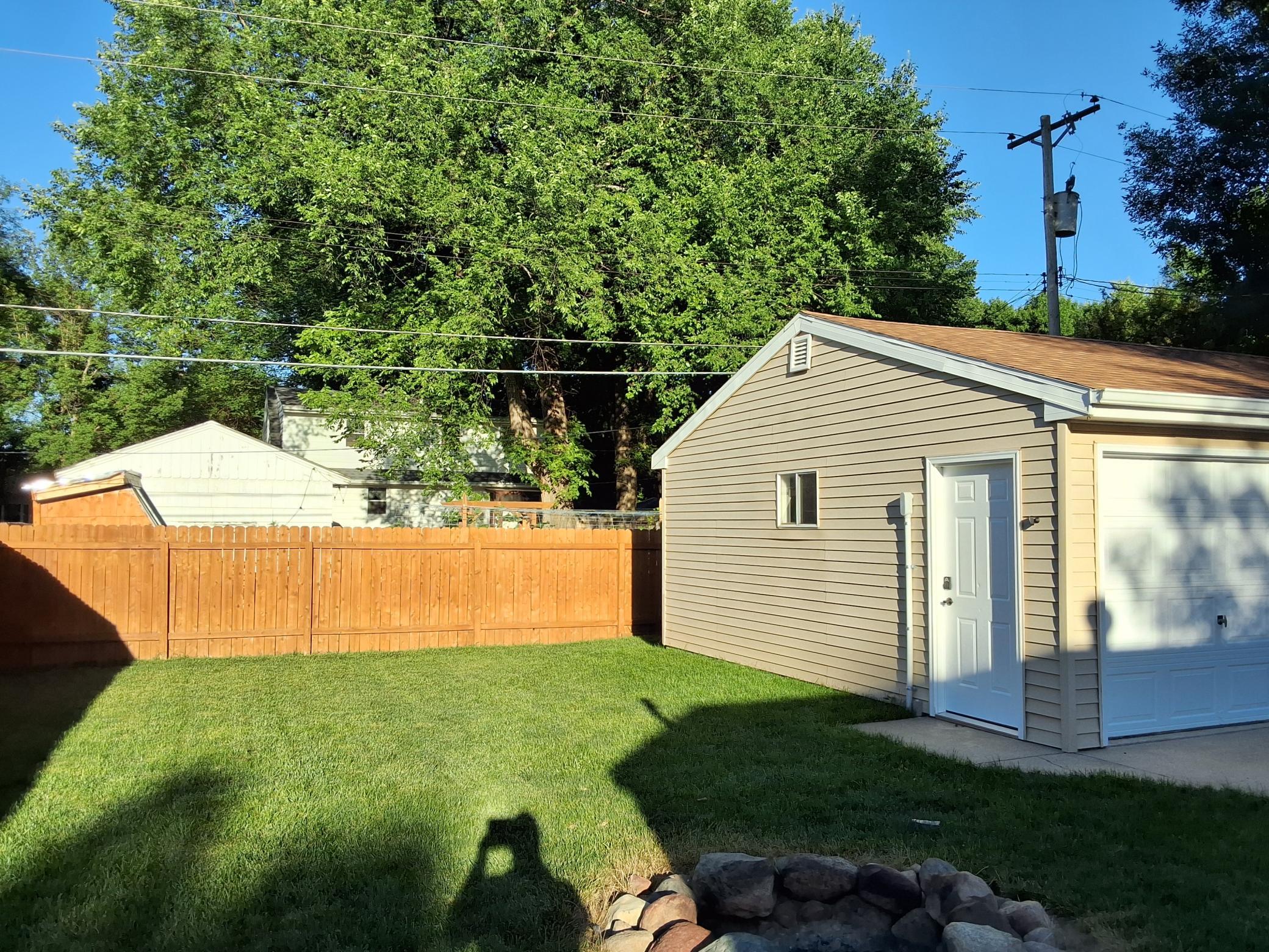 Fenced backyard