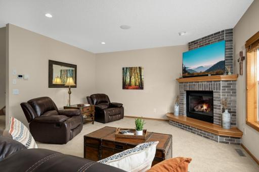 Spacious living room adjacent to the dining and kitchen..