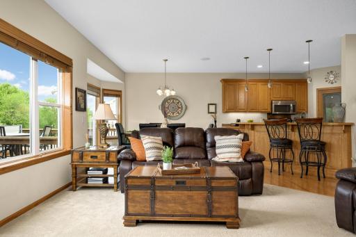 View of living room into the dining room.