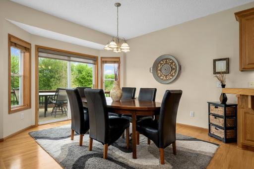Dining room provides a walk-out to the deck, making this great for entertaining!