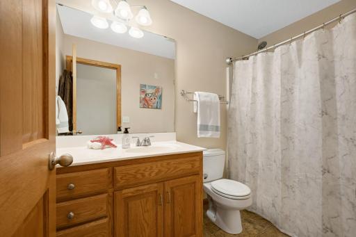 Full bathroom on the upper level.