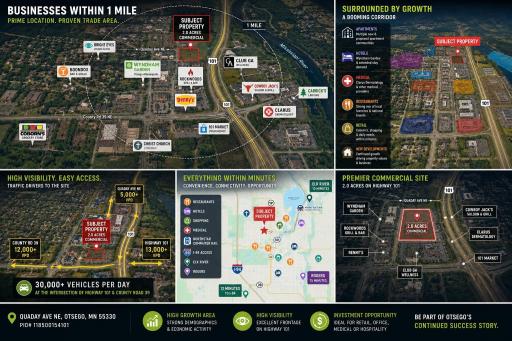 Map is not exact, but many large businesses & new apartments are located around this fast-growing area.