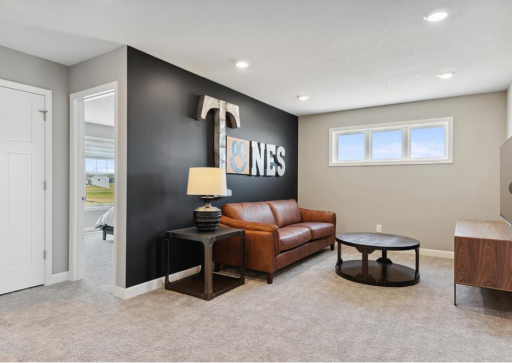 Photo is from when the home was staged as a model home.