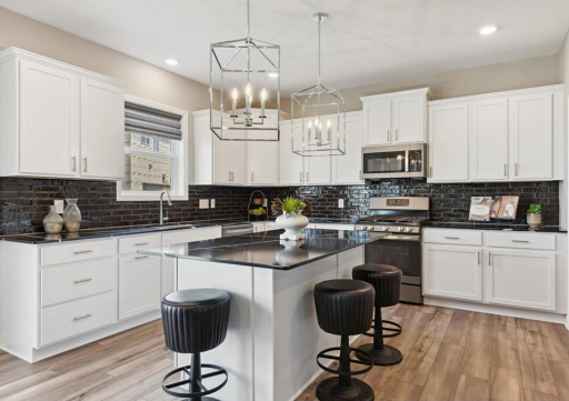 Photo is from when the home was staged as a model home.