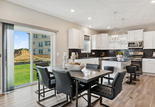 Photo is from when the home was staged as a model home.