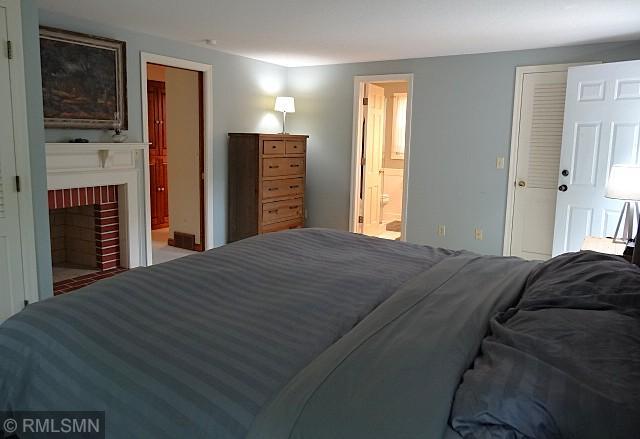Master Bedroom with Hall and Bathroom Doorways