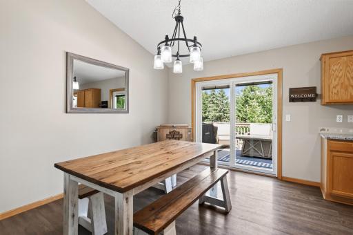 Dining area with walkout to deck - great for BBQ's!